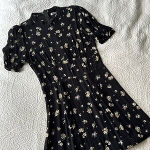 Reformation Floral Black Dress